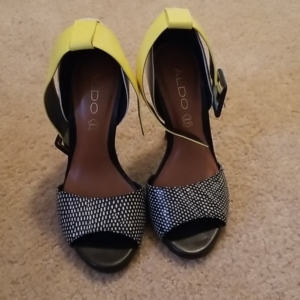 Yellow and Black Aldo Heels
